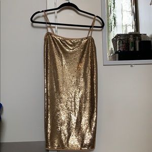 Free People Gold Slip Dress